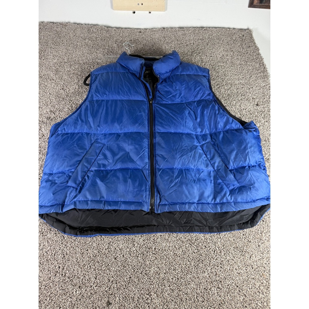 Eddie Bauer Mens XXXL Blue Goose Down Puffer Vest Ripstop Full Zip Outdoor XXXG